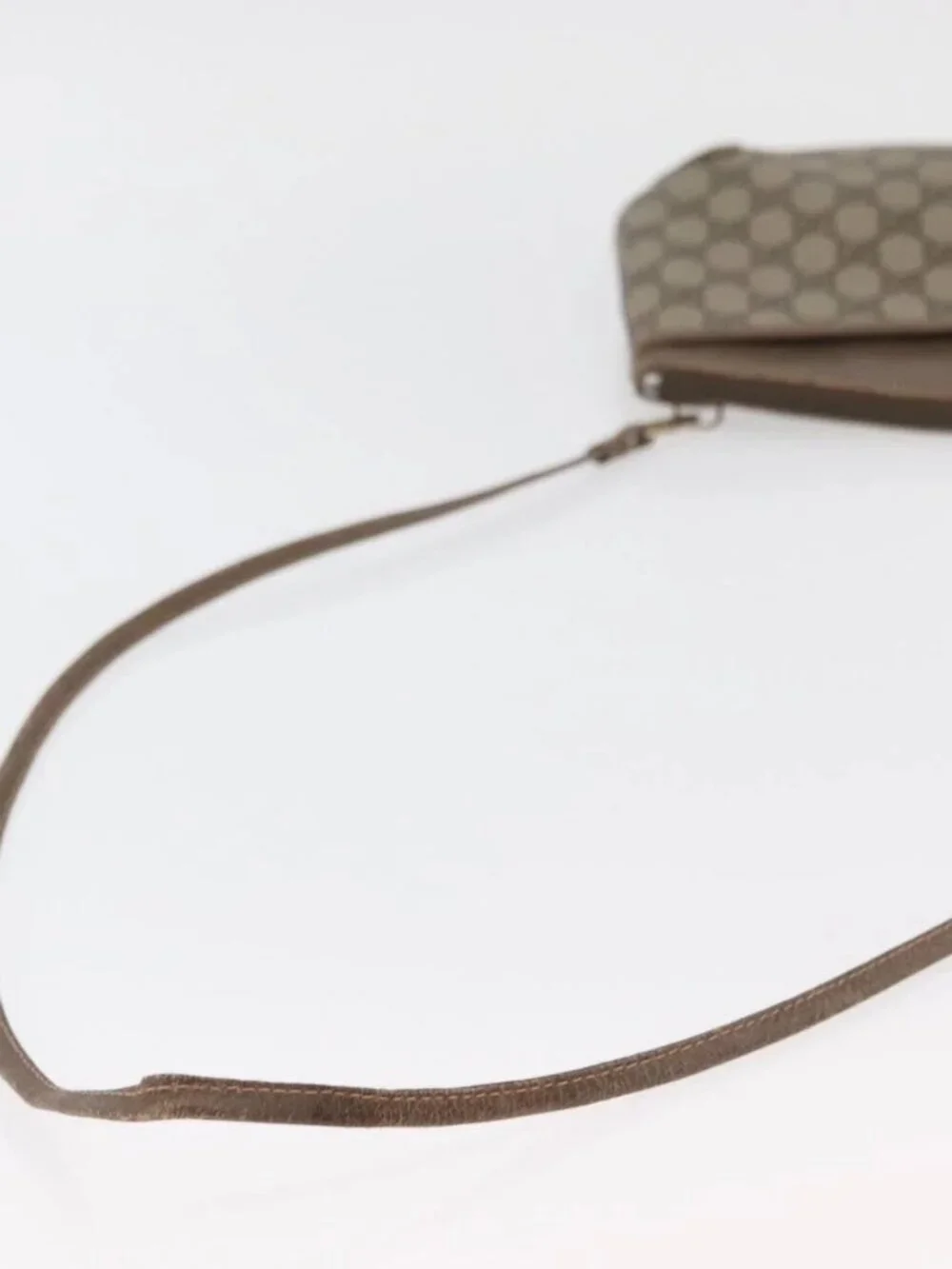 GUCCI GG Supreme Web Sherry Line Bag PVC Beige Gold 904 02 026 Auth ka4002